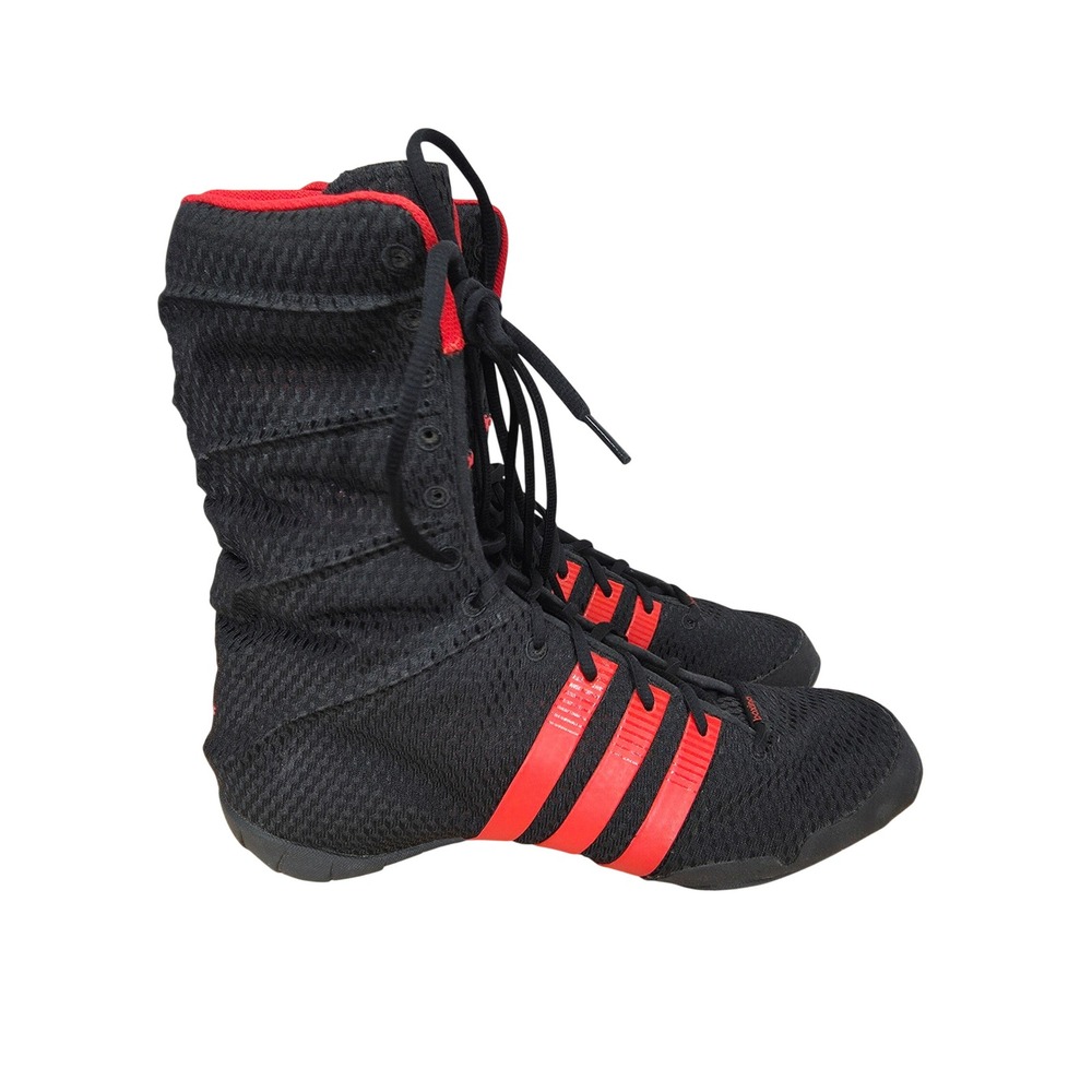Adidas Adipower Wrestling Shoes Mens 12.5 Black Red High Top Boxing G62678